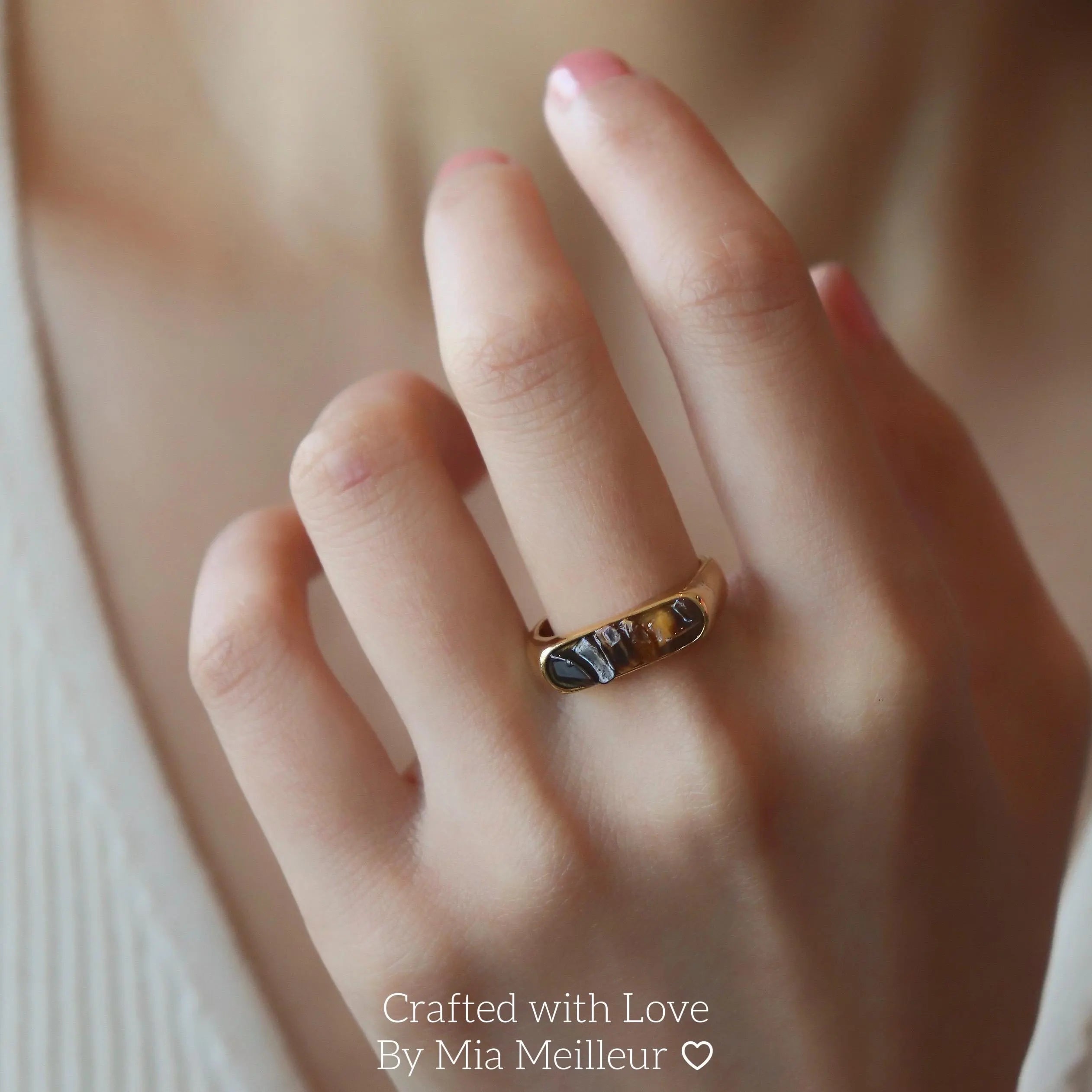 Tortoiseshell Resin Inlay Rin