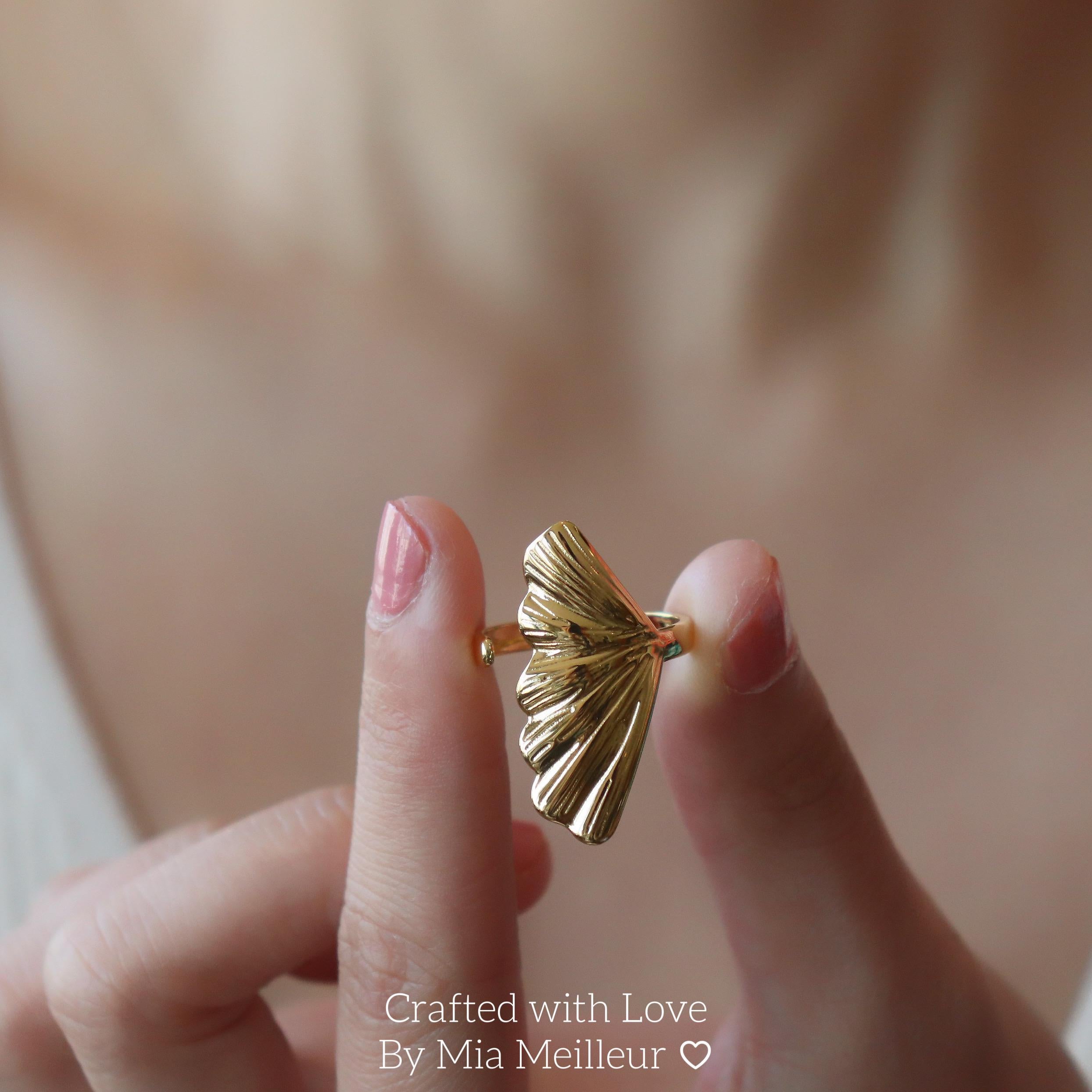 Ginkgo Leaf Statement Ring MR142