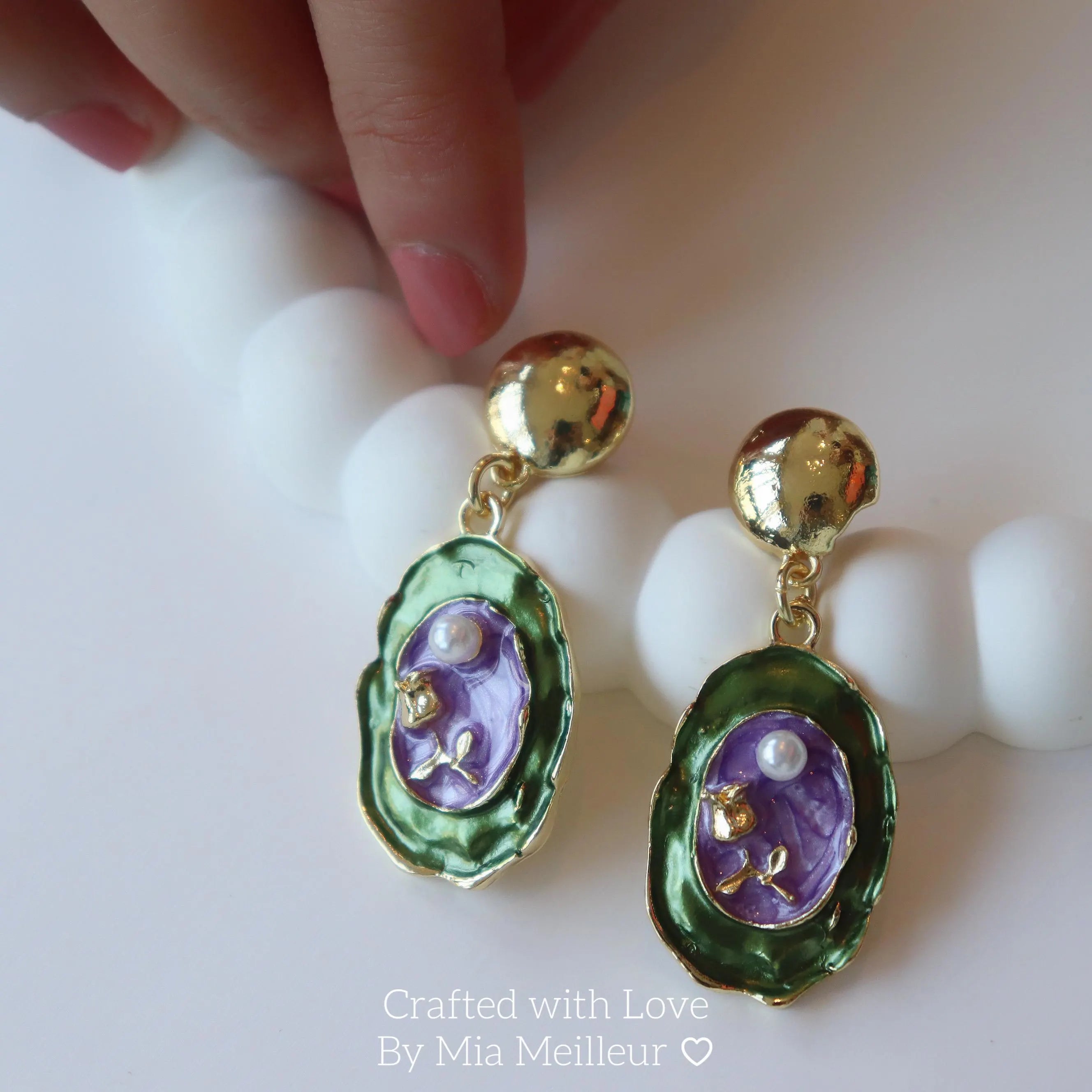 Pearl Flower Gold Drop Earrings