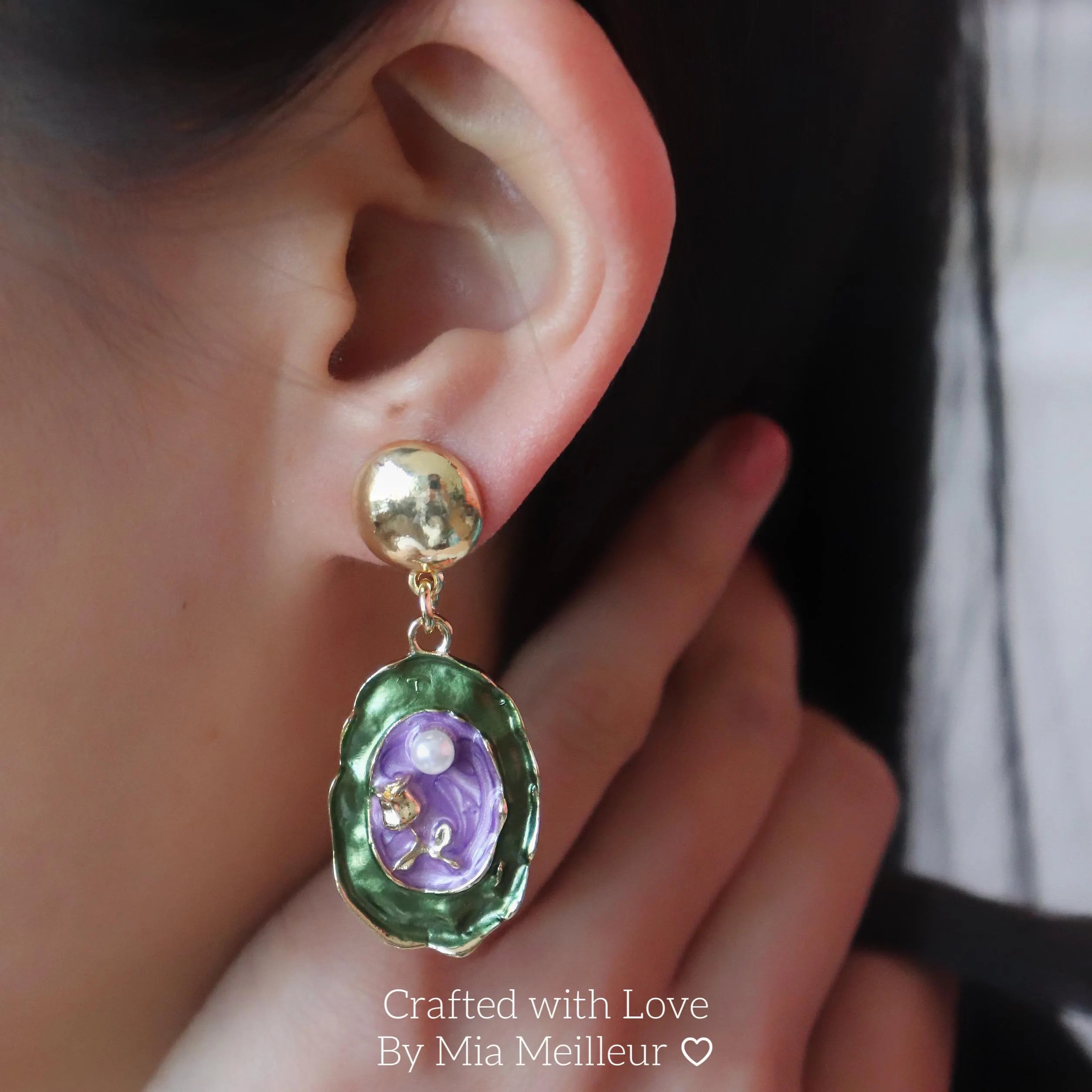 Pearl Flower Gold Drop Earrings