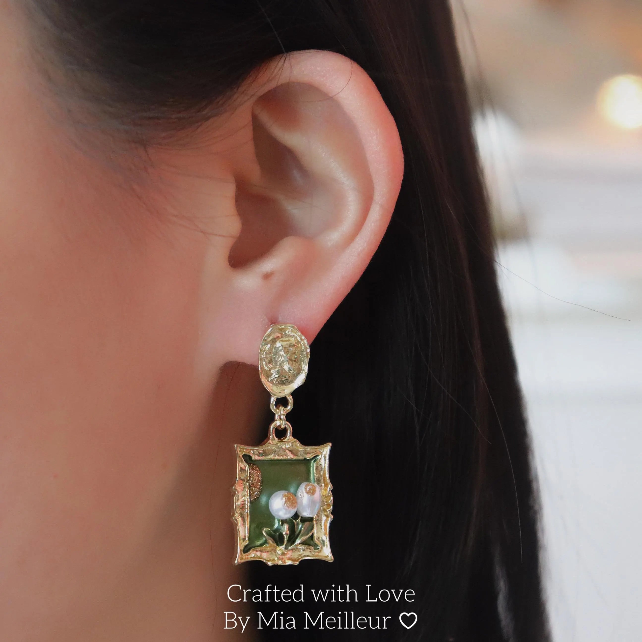 Lily of the Valley Earrings, Baroque Floral Drop Earrings