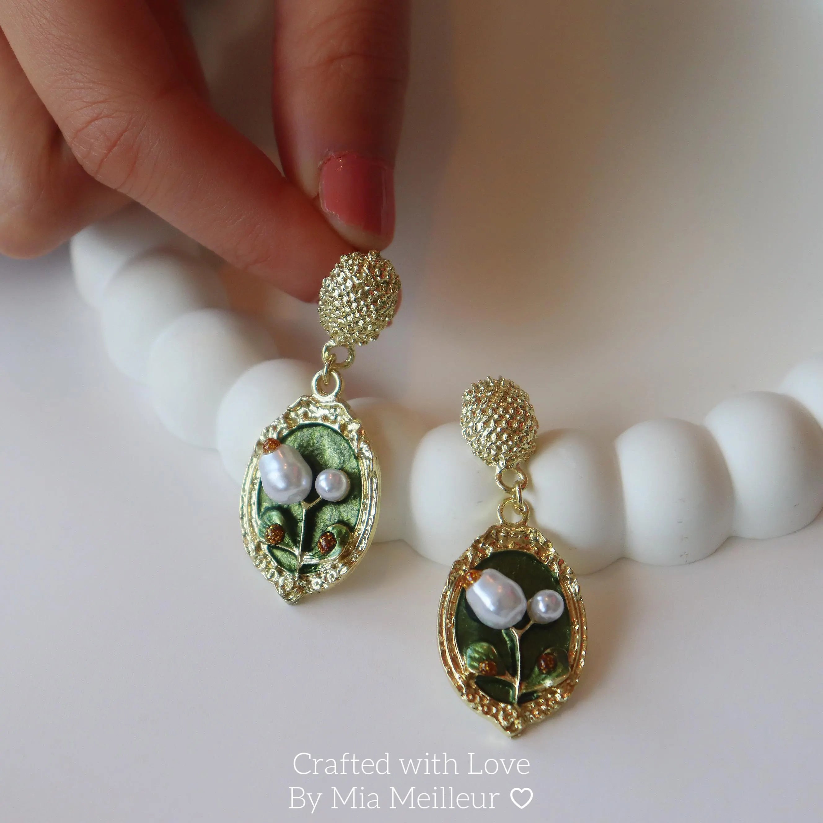 Enamel Oil Painting Earrings