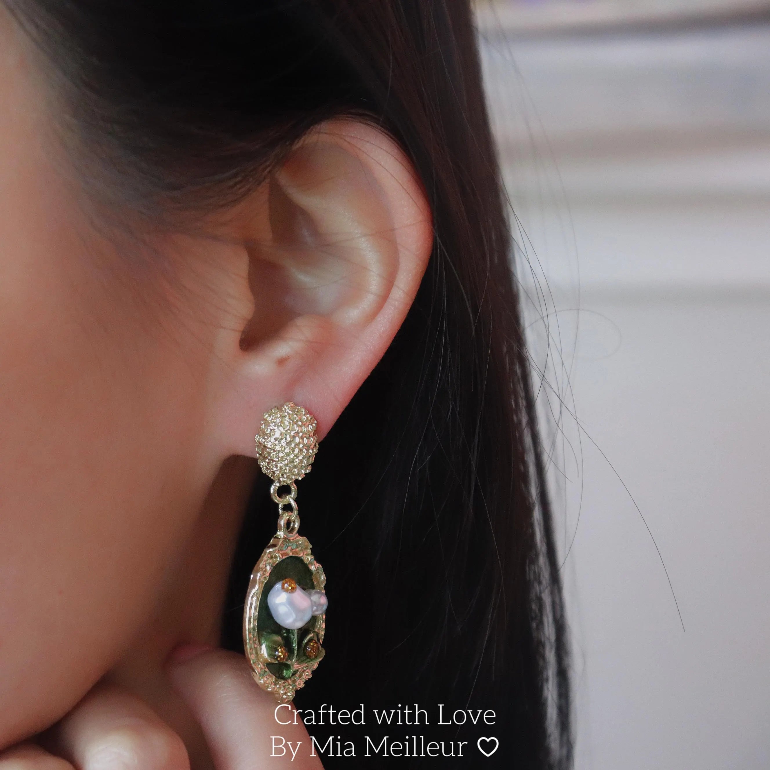 Enamel Oil Painting Earrings