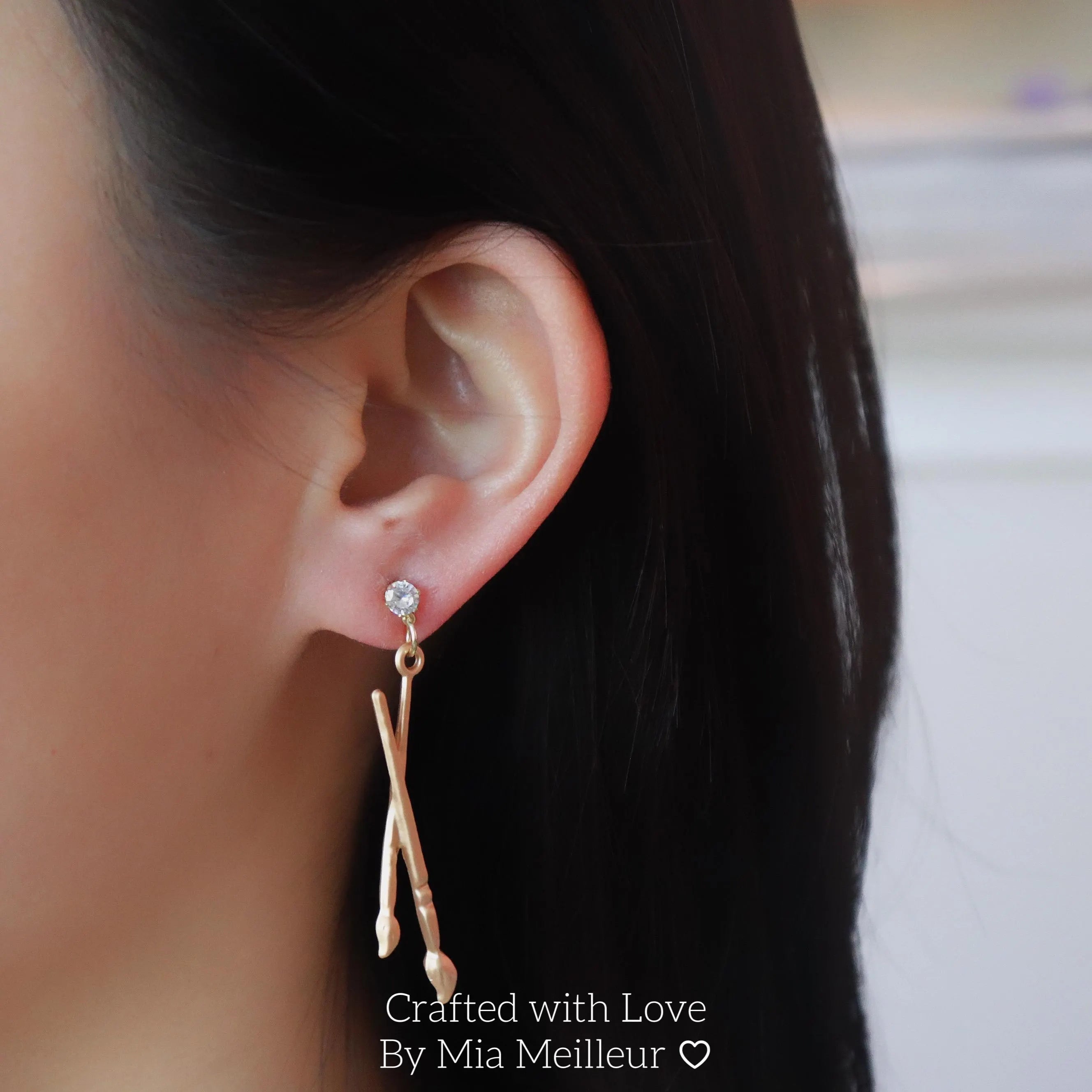 Artist Palette & Paintbrush Mismatched Earrings