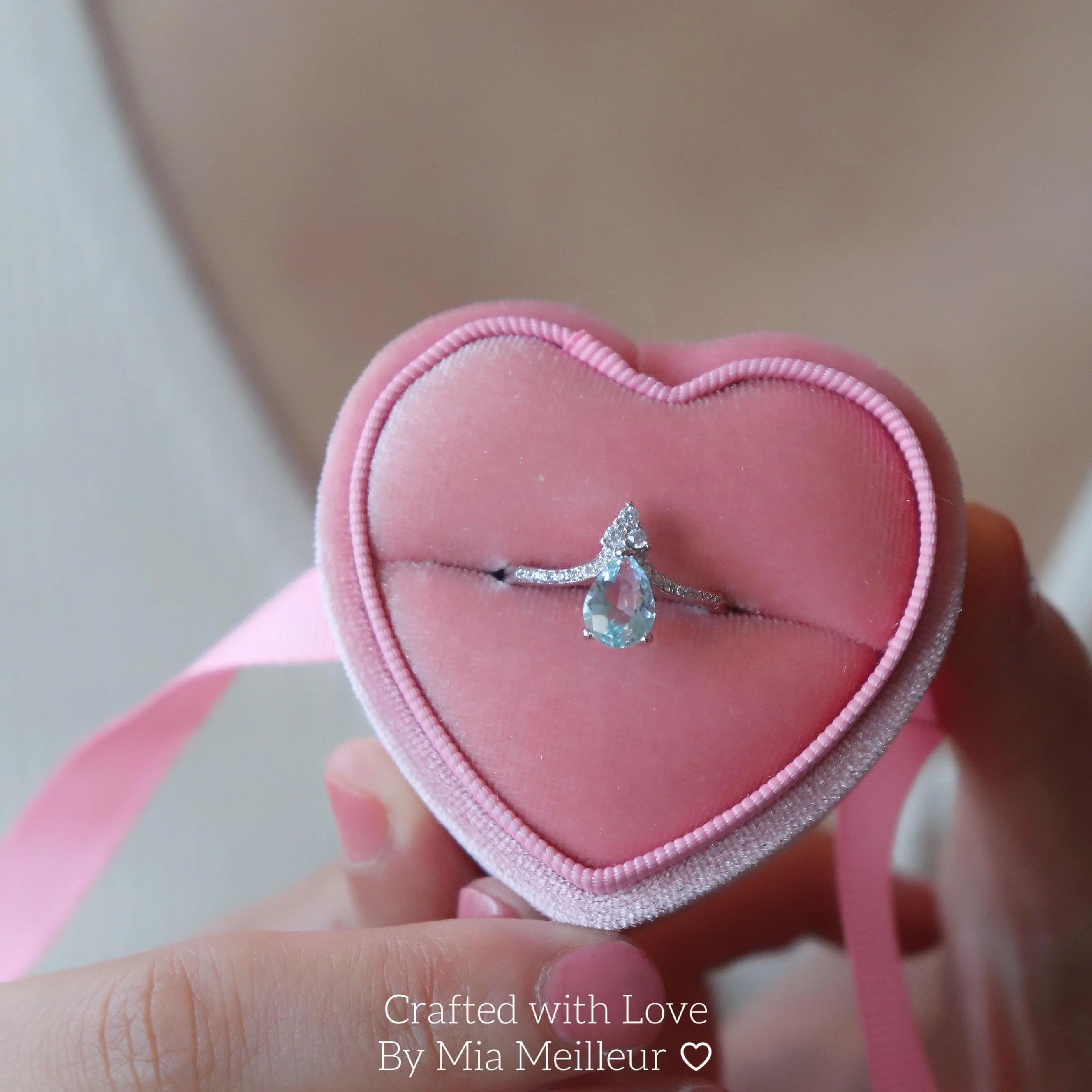 Aquamarine Teardrop Ring MR148