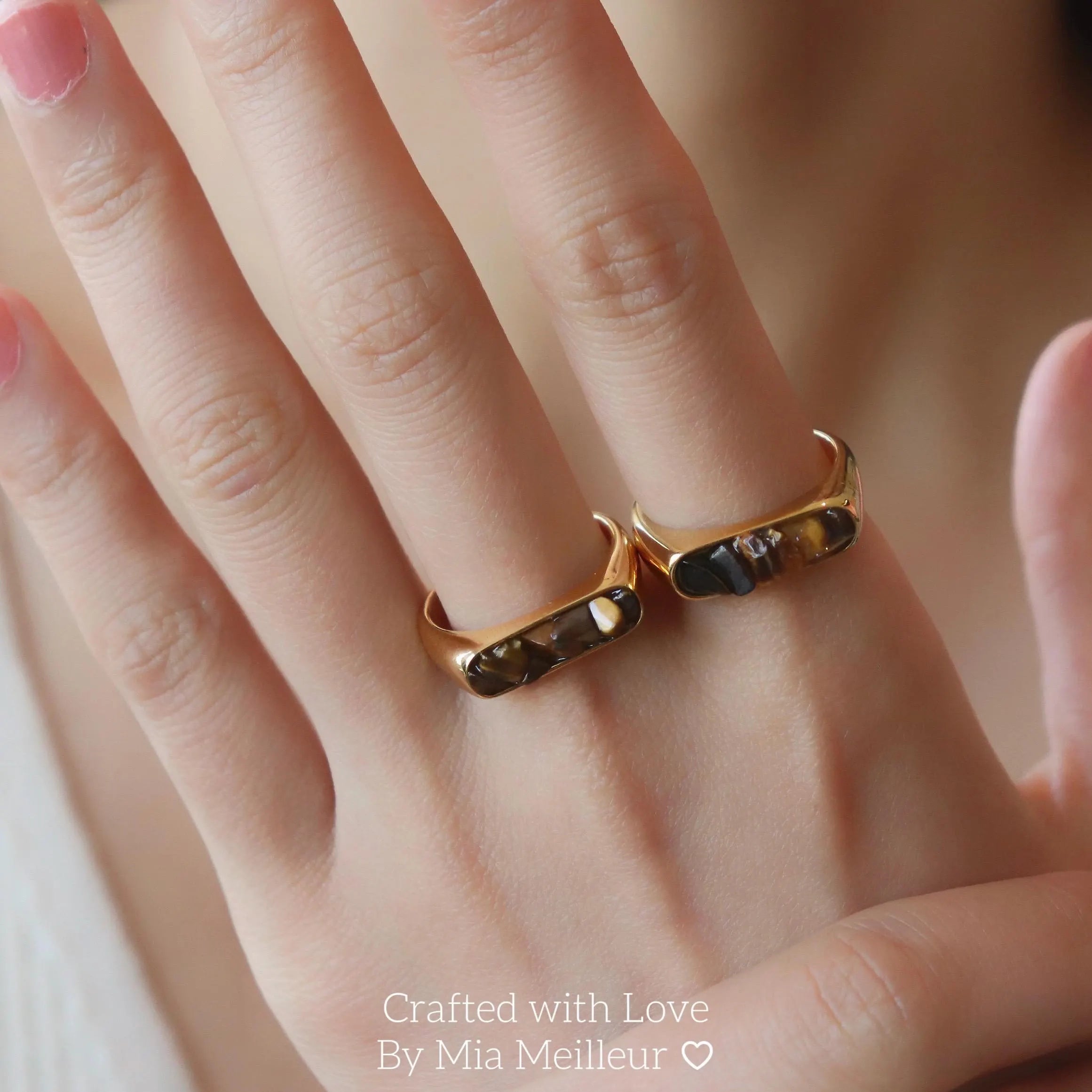 Tortoiseshell Resin Inlay Rin