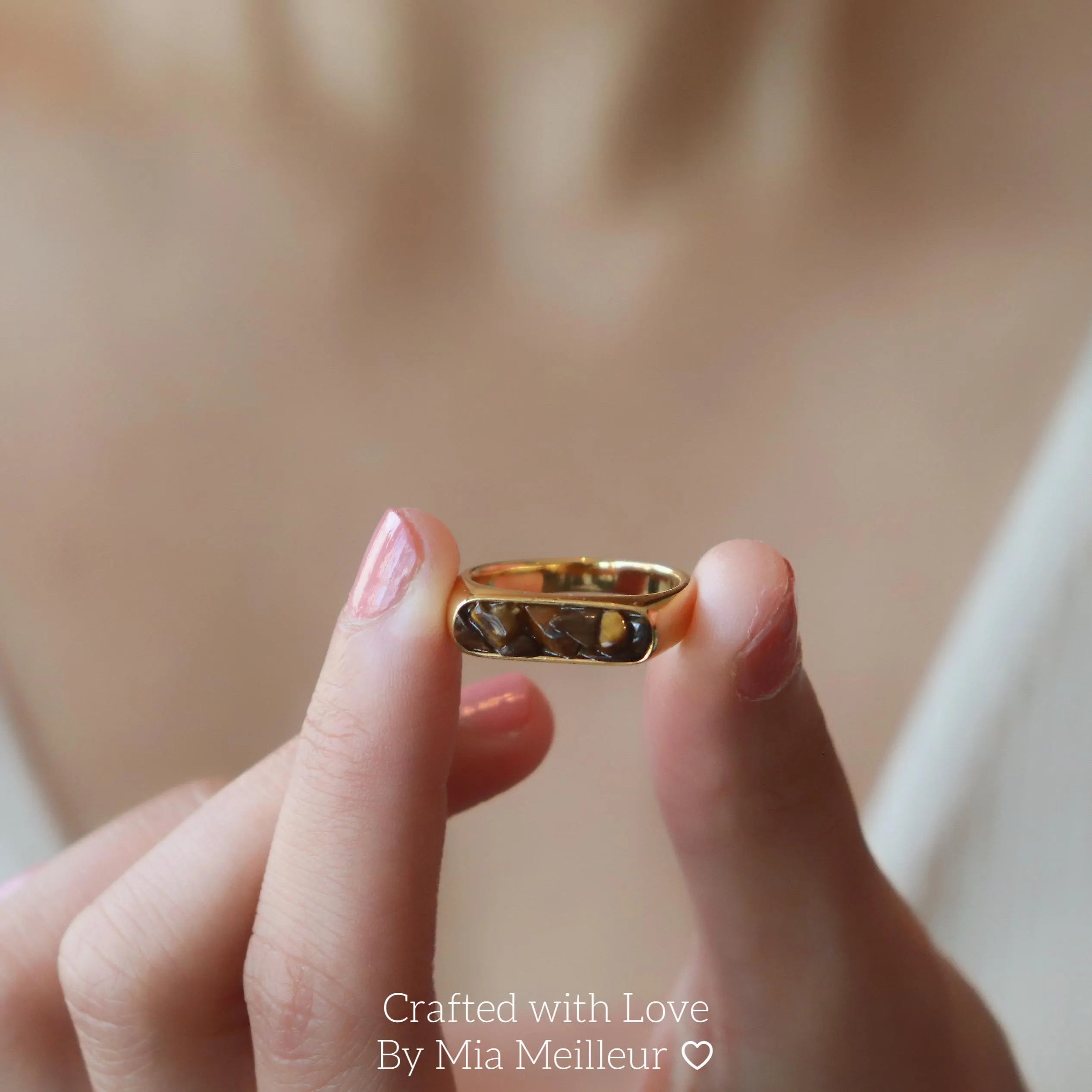 Tortoiseshell Resin Inlay Rin