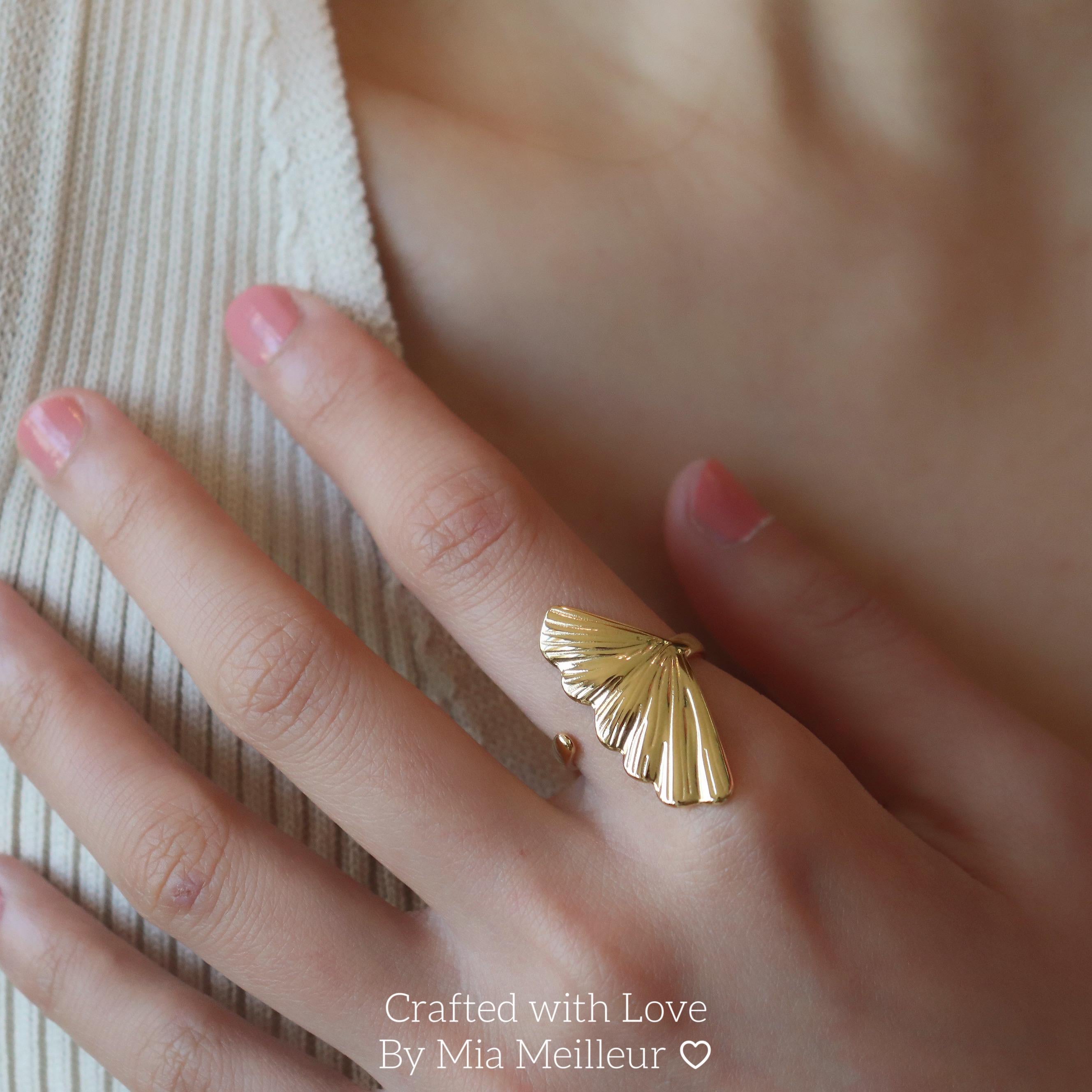Ginkgo Leaf Statement Ring MR142