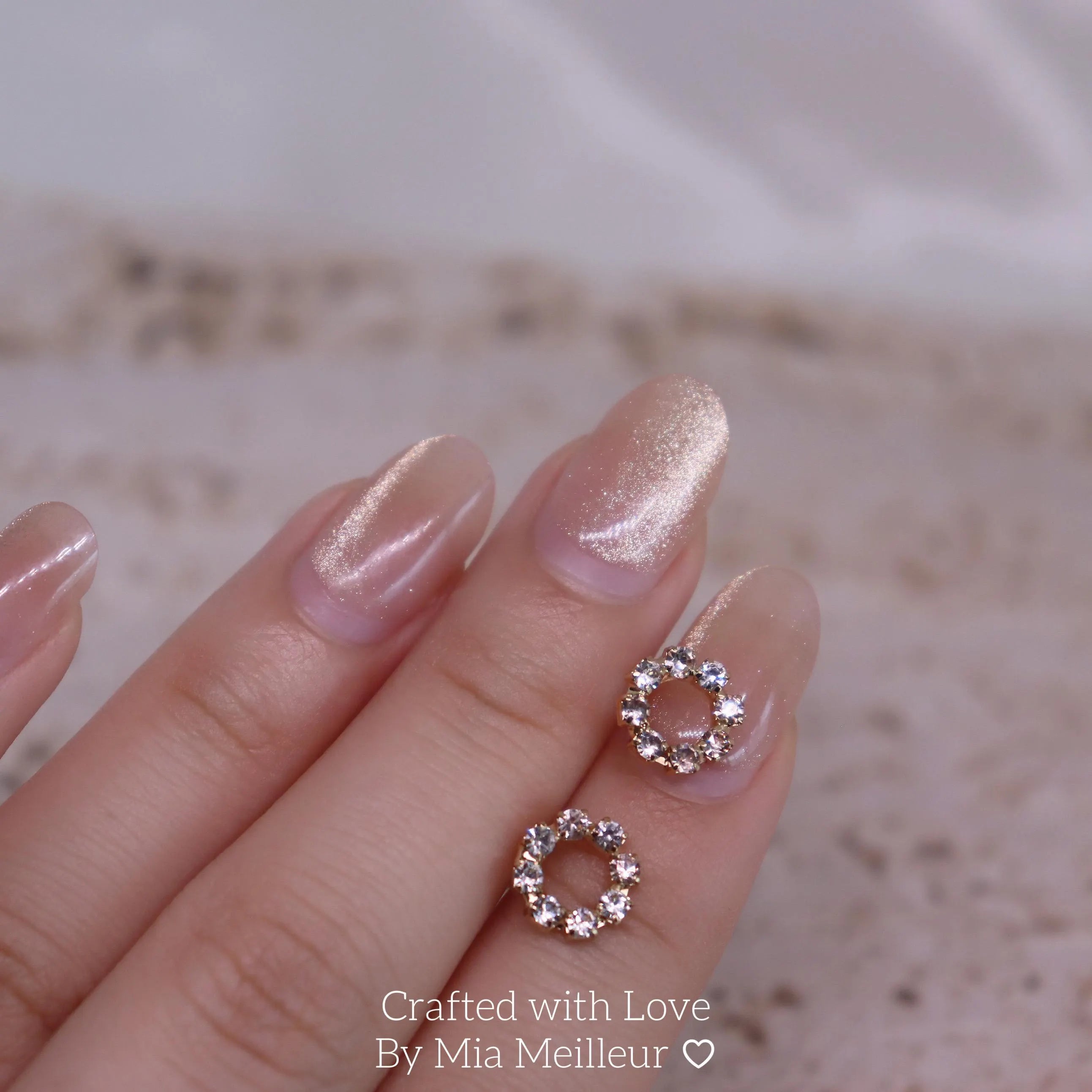 Dainty Pavé Circle Stud Earrings