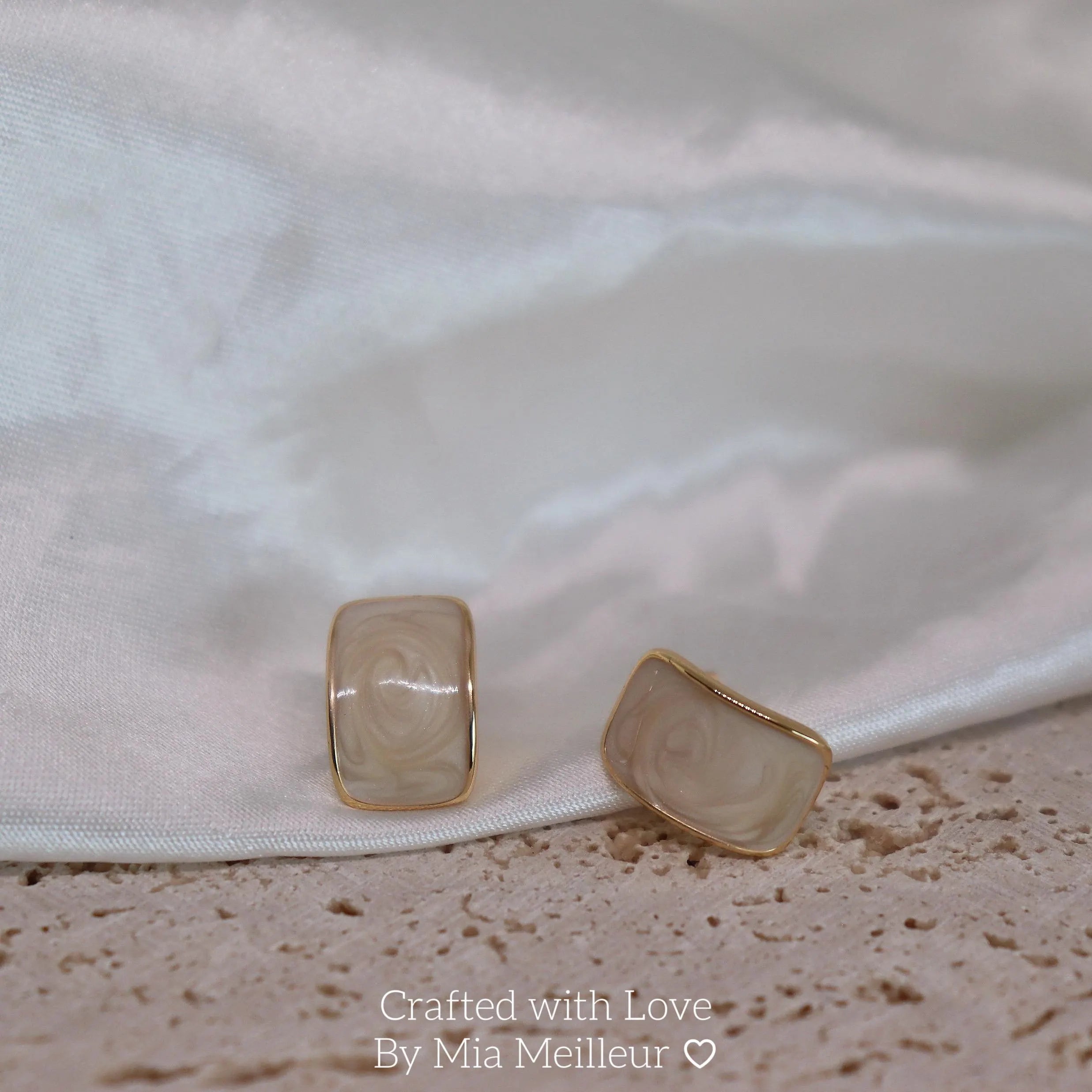 Minimalist Enamel C Hoop Earrings