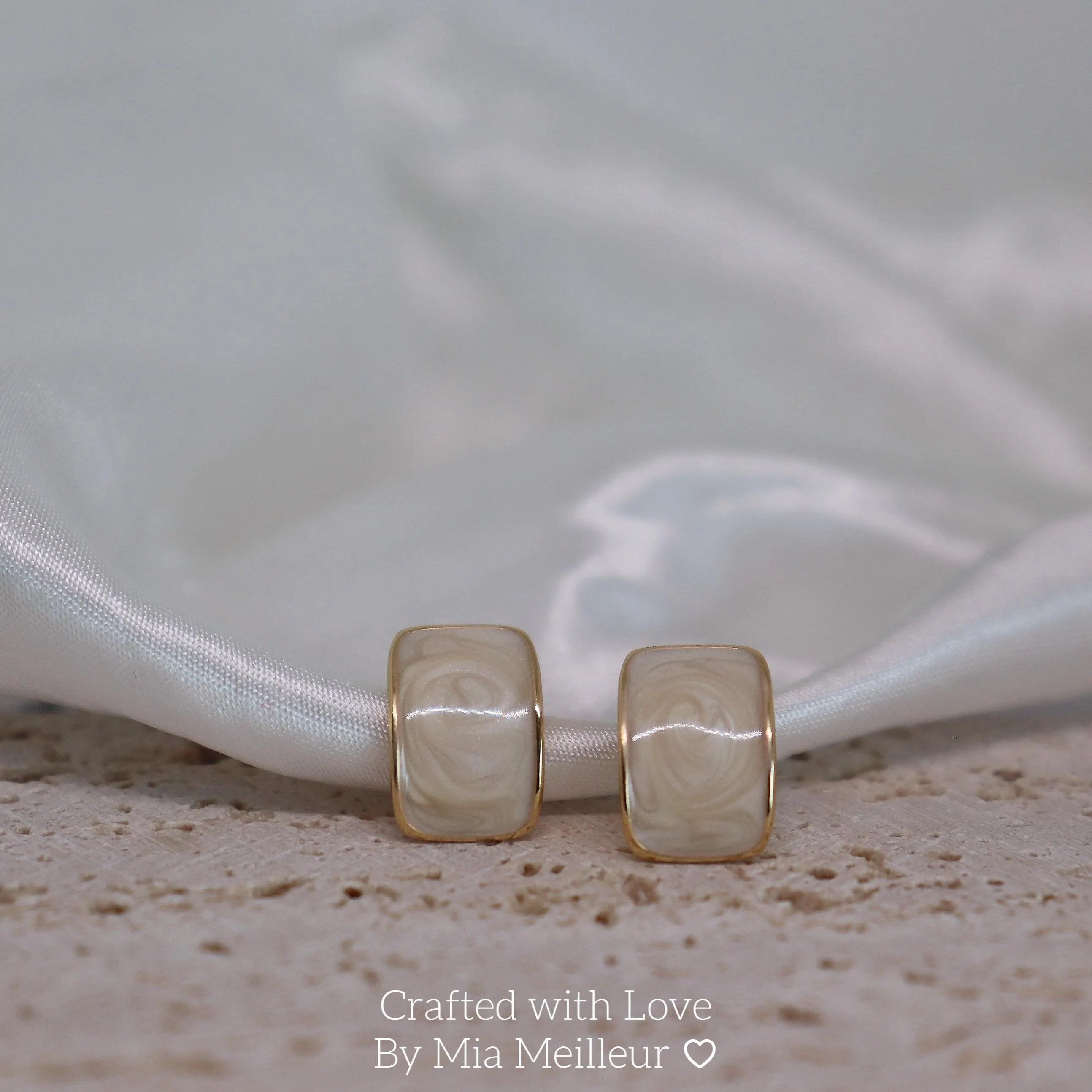 Minimalist Enamel C Hoop Earrings