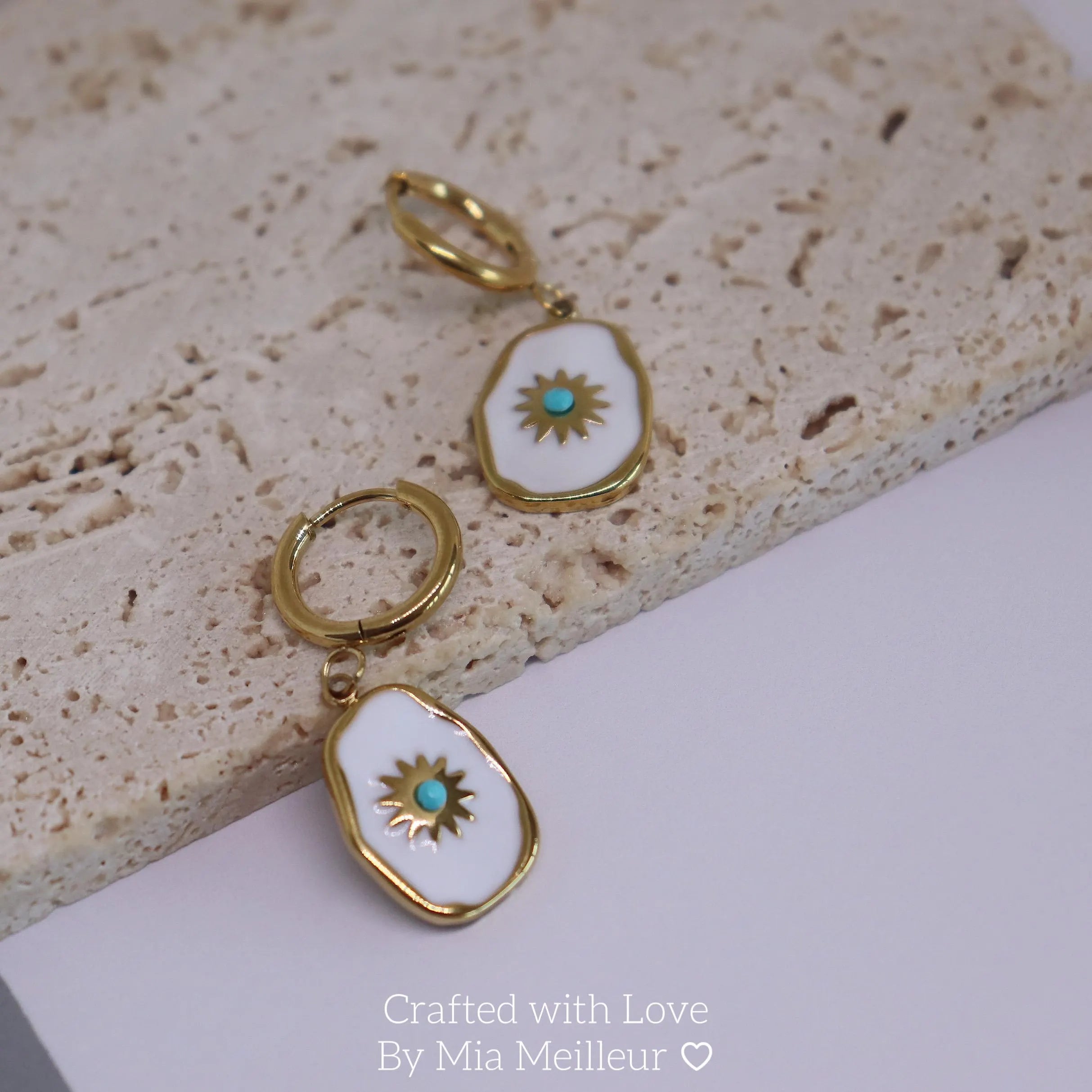 Turquoise Sun Pendant Earrings