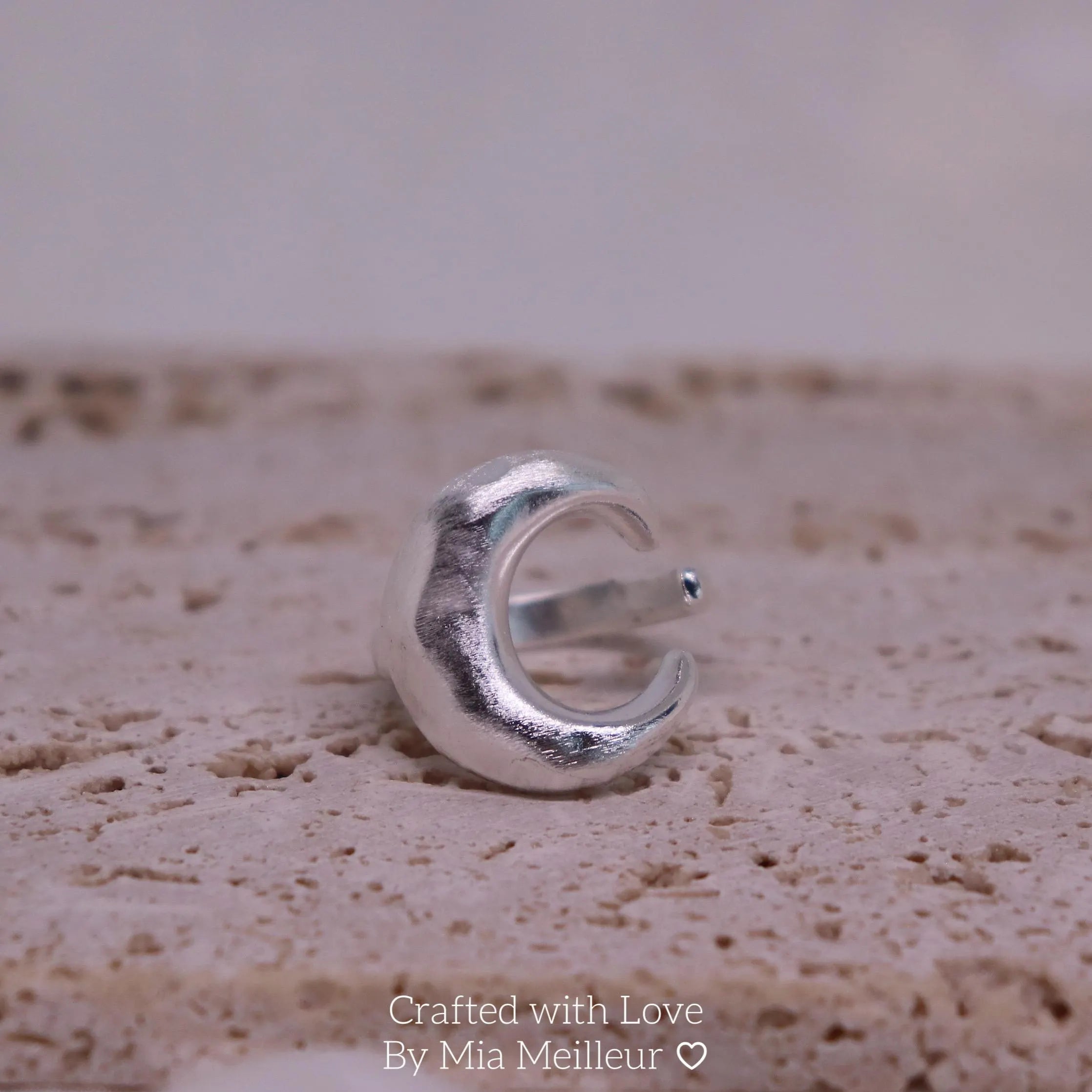 Silver Crescent Moon Ring