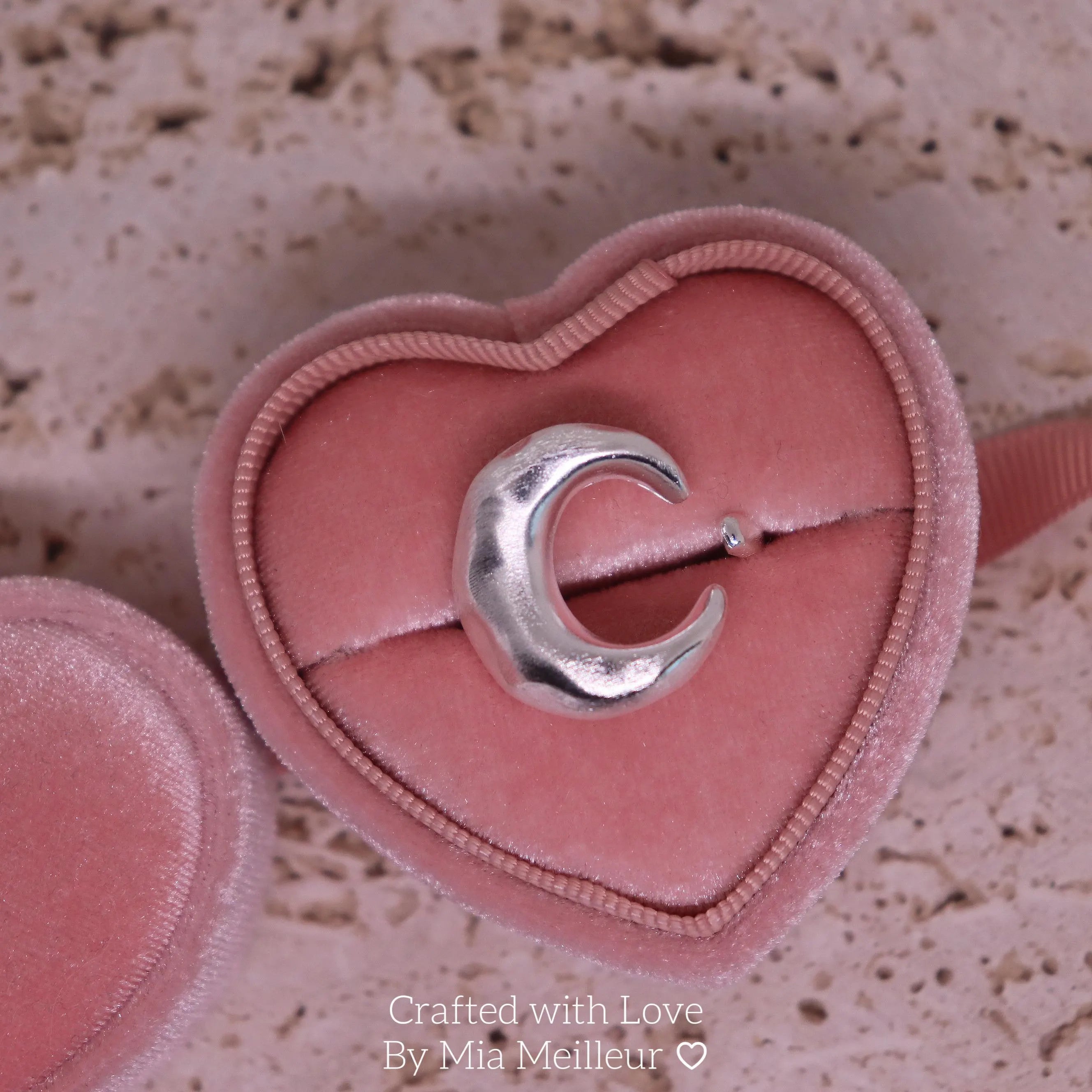 Silver Crescent Moon Ring