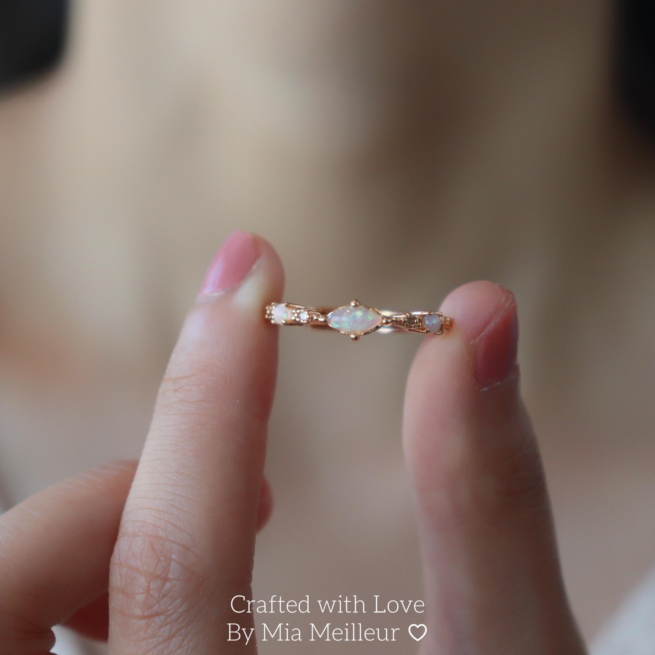 Dainty Marquise Opal Ring
