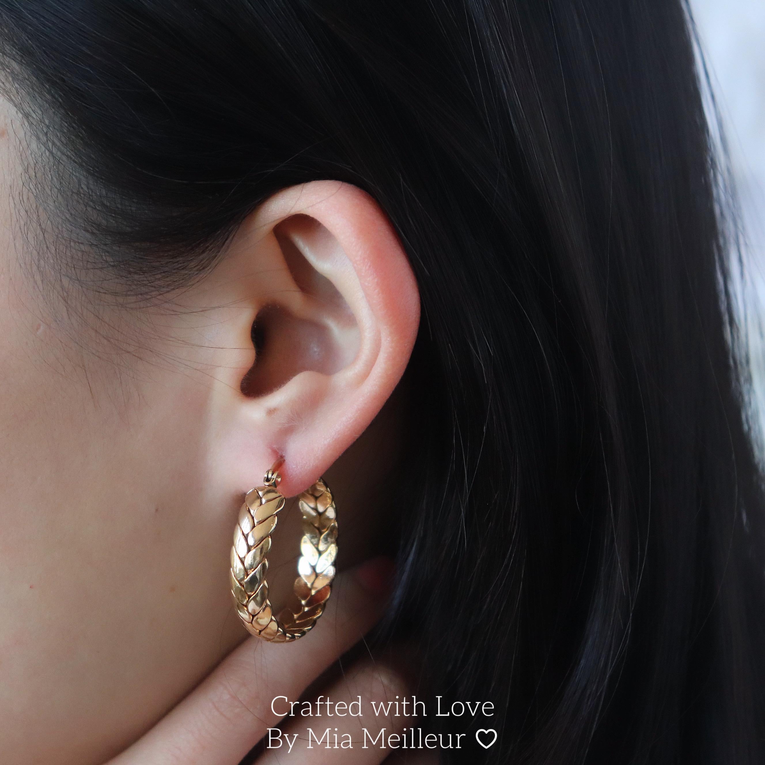 Vintage Style Gold Hoop Earrings