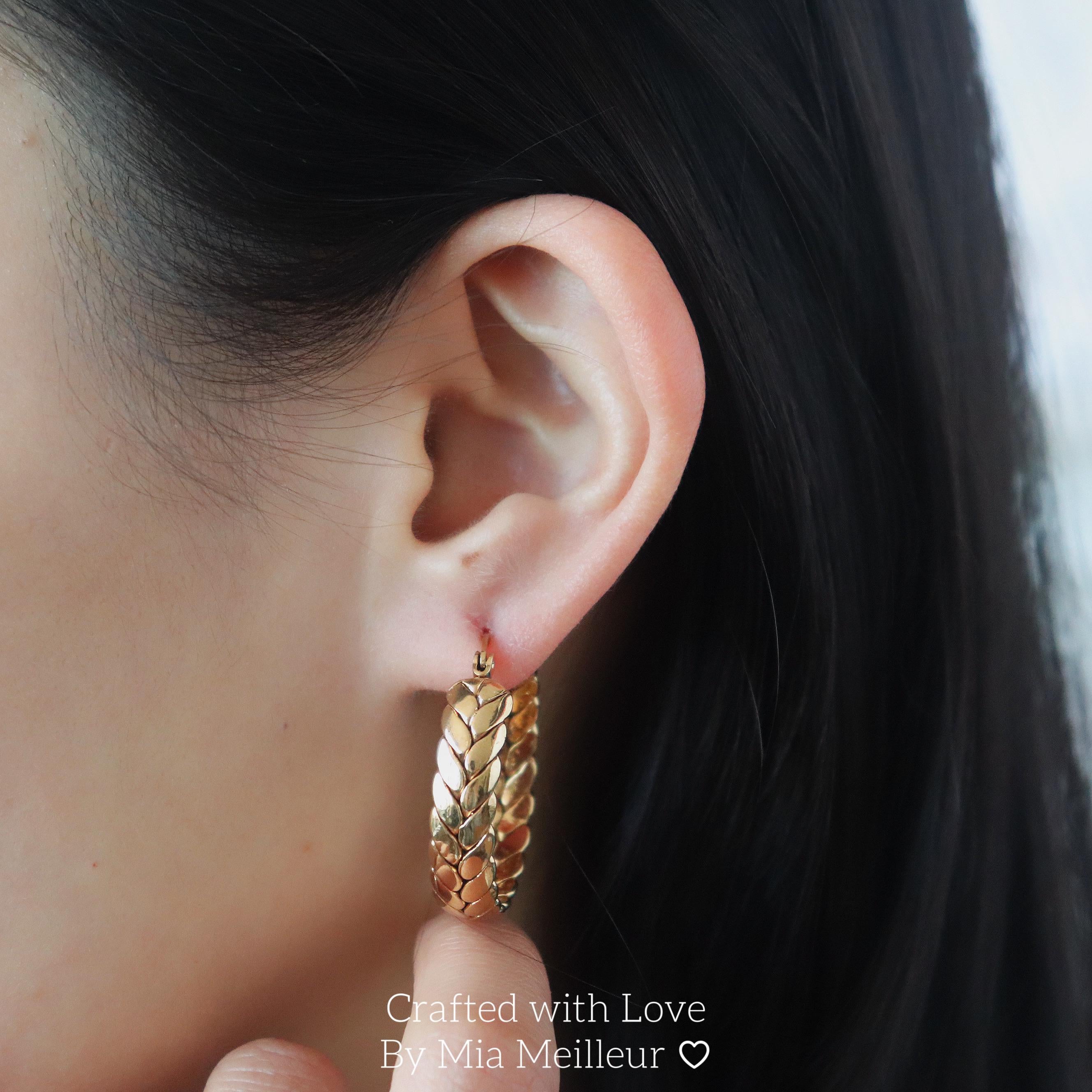 Vintage Style Gold Hoop Earrings